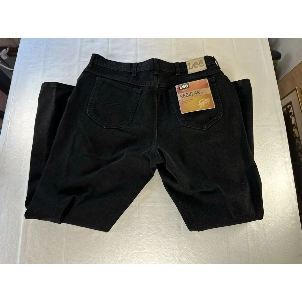NWT Lee Mens Black Regular Fit Straight Leg Jeans Size 38x30 Vintage Deadstock